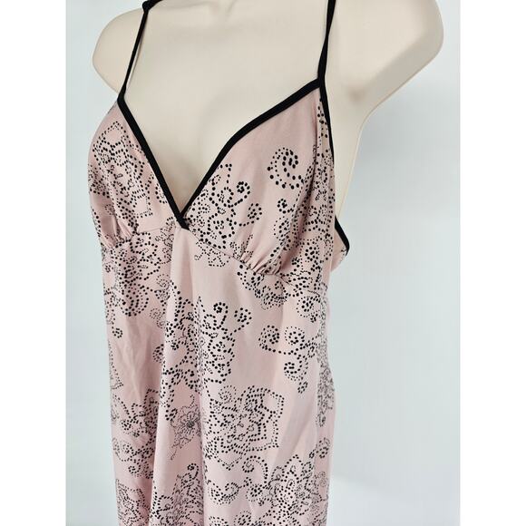Apt 9 Womens Sz M Knee Length Super Soft Nightgown Light Pink Black Lace Trim - Picture 2 of 4